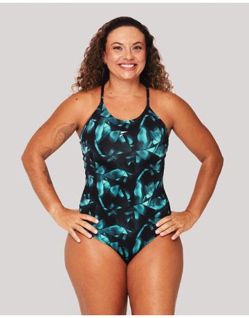 Maiô de natação Shape alças finas em U - Cristal