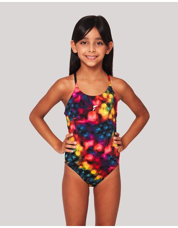 Maiô de natação infantil Slim alças finas em V - Lumina