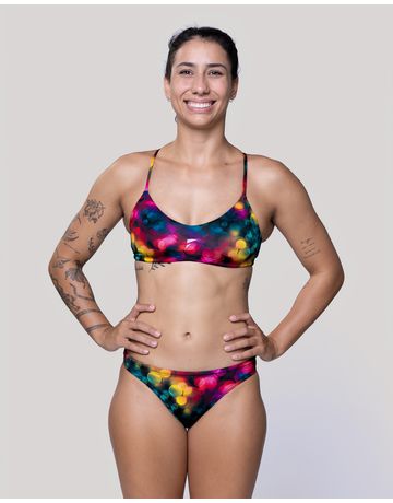 Sunquíni de Natação Fab Top com Alças Finas em V e Calcinha Lateral Fina - Lumina