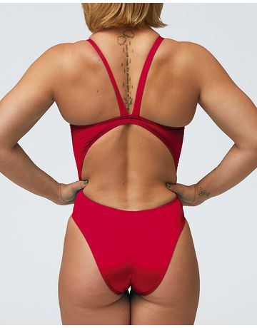 Maiô de natação Cavado Alças largas em V - Vermelho