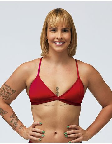 Top sunquíni de natação Bela Triângulo - Vermelho
