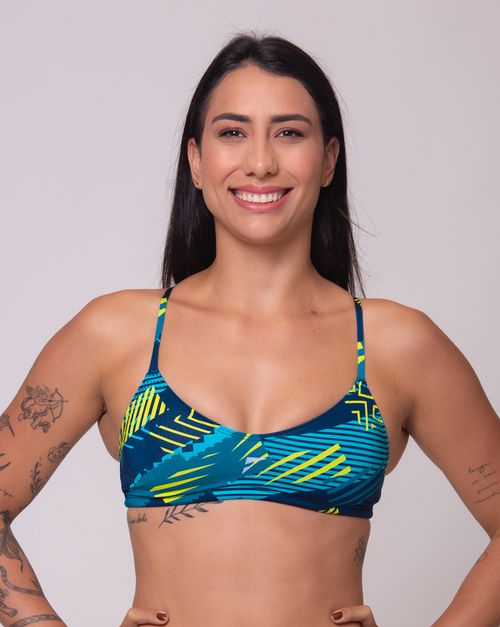 Top sunquíni de natação Fab alças finas em V - Chegada