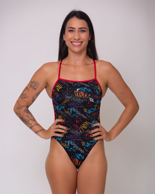 Maiô de natação Alças Extrafinas Diva - Street | Vermelho