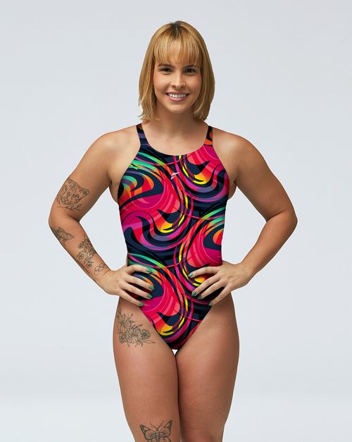 Maiô de natação Cavado alças largas em V - Fênix