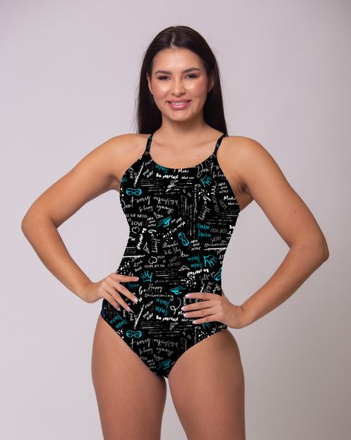 Maiô de natação Shape alças finas em U - Fabiola