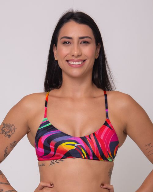 Top sunquíni de natação Fab alças finas em V - Fênix