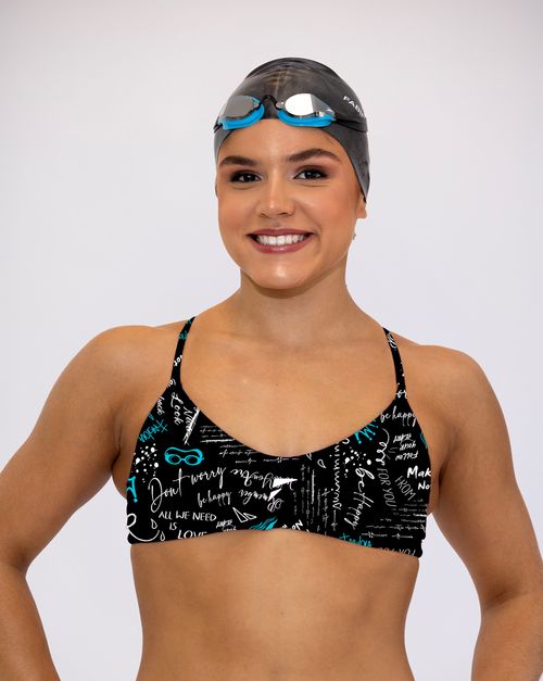 Top sunquíni de natação Fab alças finas em V - Fabiola