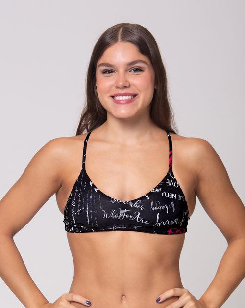 Top sunquíni de natação Fab alças finas em V - Fabiola Pink