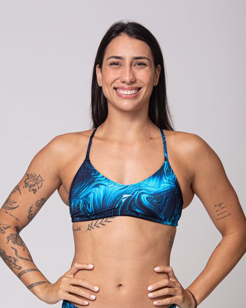 Top sunquíni de natação Fab alças finas em V - Aquática