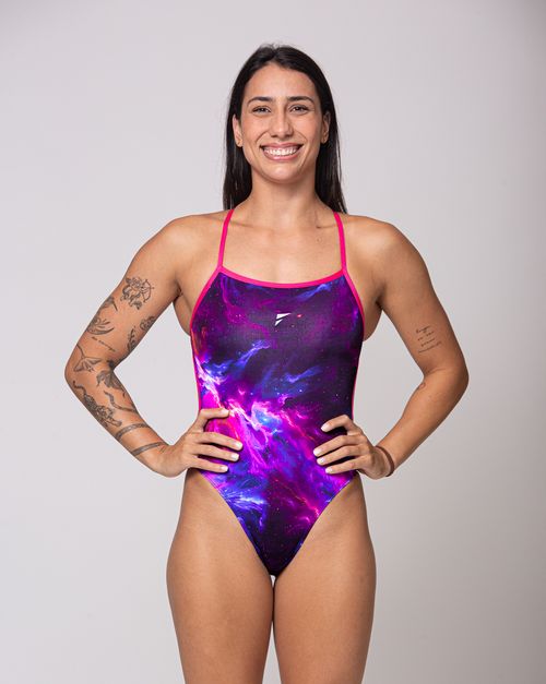 Maiô de natação Alças Extrafinas Diva - Astro | Rosa